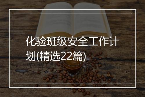 化验班级安全工作计划(精选22篇)