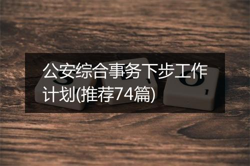 公安综合事务下步工作计划(推荐74篇)