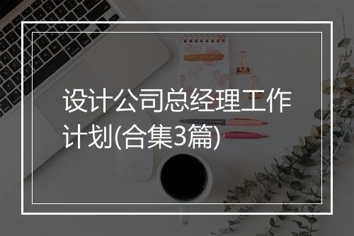 设计公司总经理工作计划(合集3篇)