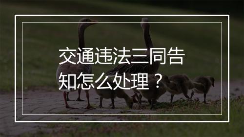 交通违法三同告知怎么处理?