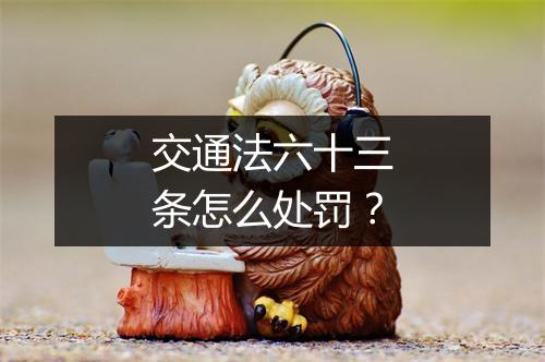 交通法六十三条怎么处罚?