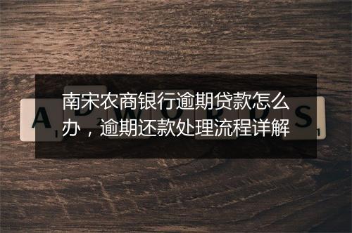 南宋农商银行逾期贷款怎么办,逾期还款处理流程详解