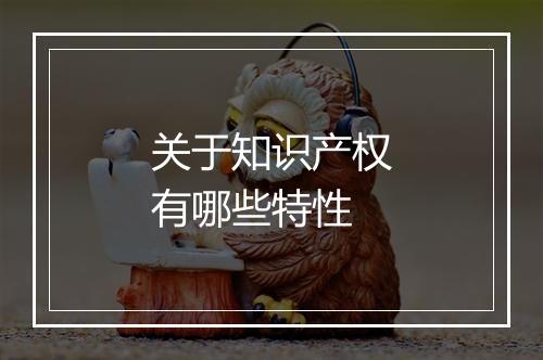 关于知识产权有哪些特性
