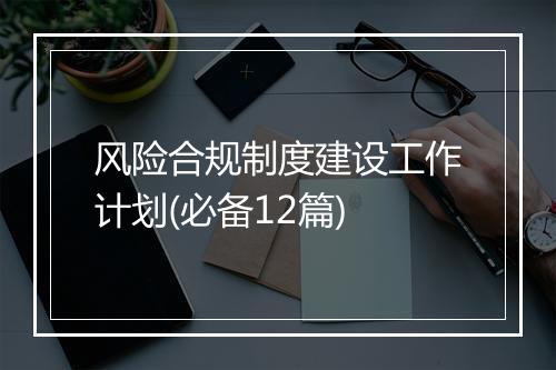 风险合规制度建设工作计划(必备12篇)