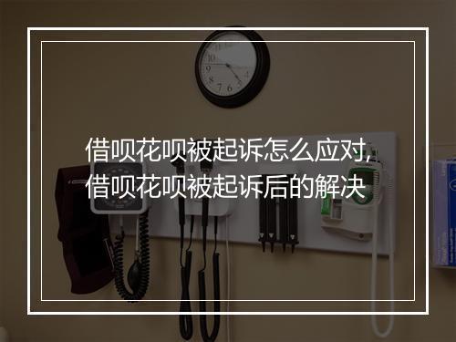 借呗花呗被起诉怎么应对,借呗花呗被起诉后的解决