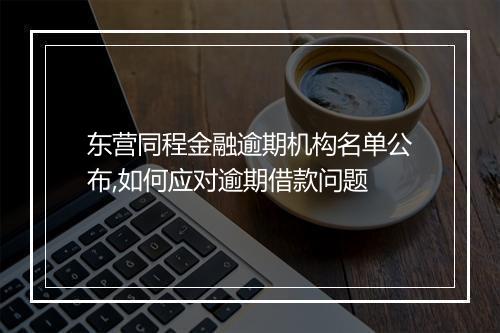 东营同程金融逾期机构名单公布,如何应对逾期借款问题