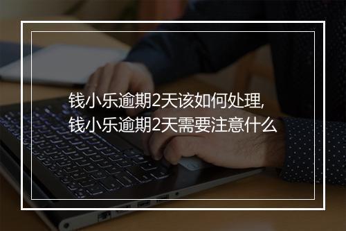 钱小乐逾期2天该如何处理,钱小乐逾期2天需要注意什么