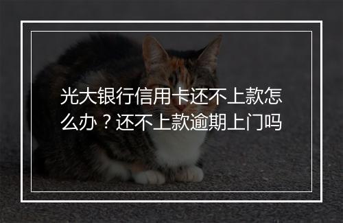 光大银行信用卡还不上款怎么办?还不上款逾期上门吗