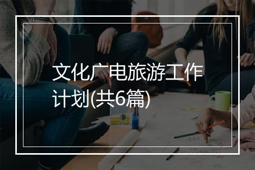 文化广电旅游工作计划(共6篇)