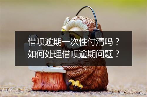 借呗逾期一次性付清吗?如何处理借呗逾期问题?