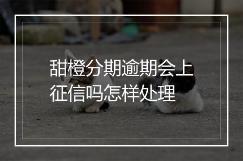 甜橙分期逾期会上征信吗怎样处理