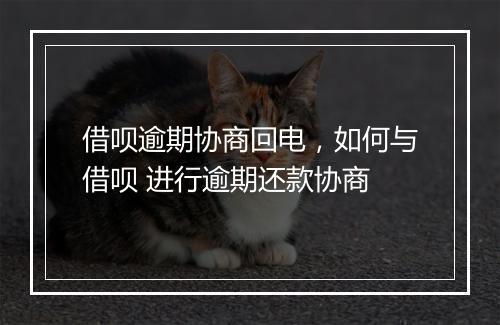 借呗逾期协商回电,如何与借呗 进行逾期还款协商