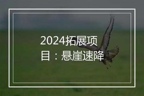 2024拓展项目:悬崖速降