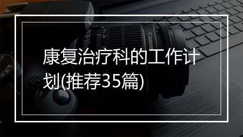 康复治疗科的工作计划(推荐35篇)