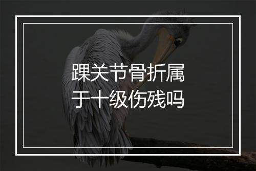 踝关节骨折属于十级伤残吗