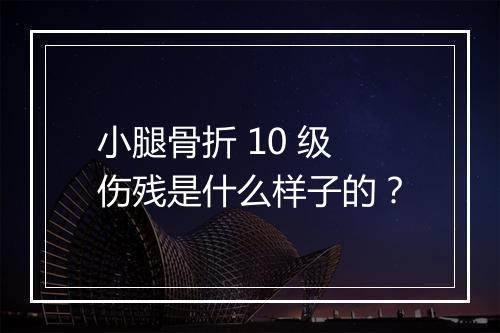 小腿骨折 10 级伤残是什么样子的?