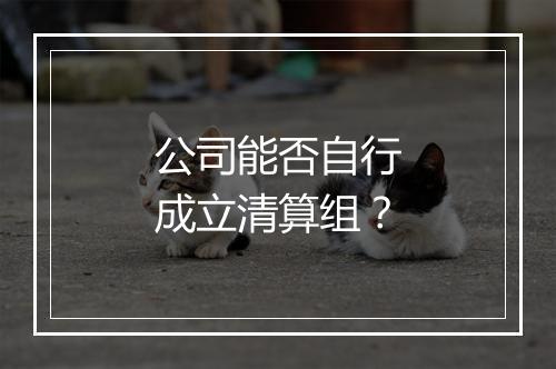 公司能否自行成立清算组?