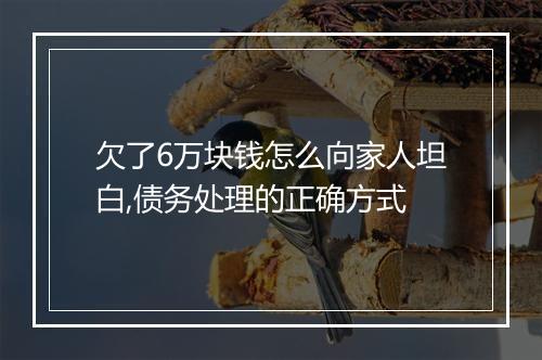欠了6万块钱怎么向家人坦白,债务处理的正确方式