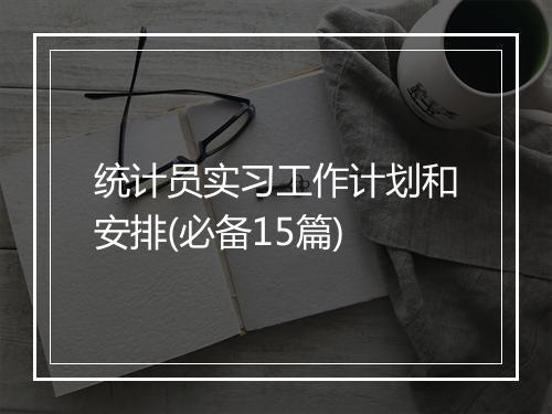 统计员实习工作计划和安排(必备15篇)