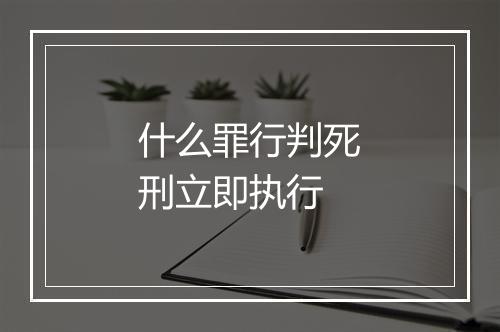 什么罪行判死刑立即执行