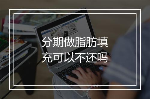 分期做脂肪填充可以不还吗