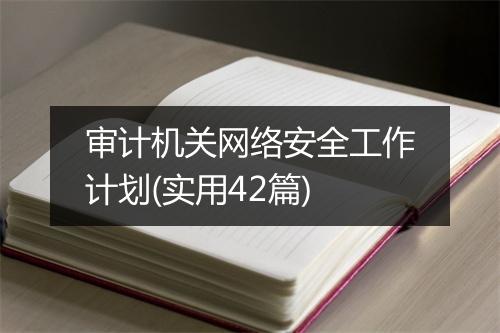 审计机关网络安全工作计划(实用42篇)