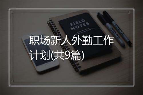 职场新人外勤工作计划(共9篇)