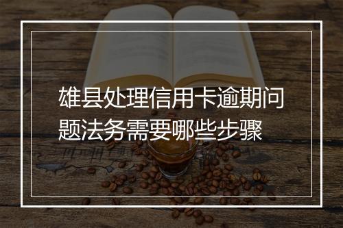 雄县处理信用卡逾期问题法务需要哪些步骤