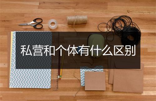 私营和个体有什么区别