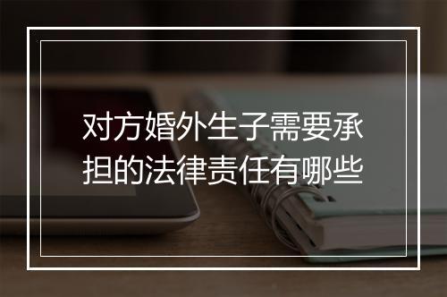 对方婚外生子需要承担的法律责任有哪些