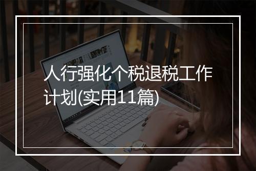 人行强化个税退税工作计划(实用11篇)