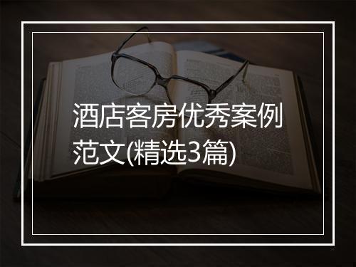 酒店客房优秀案例范文(精选3篇)