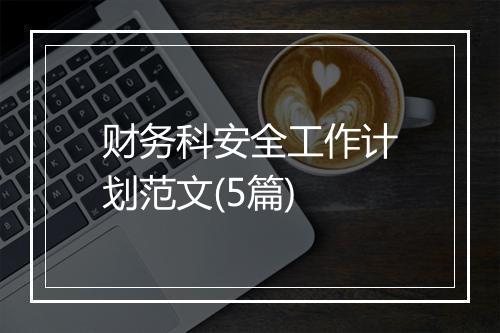 财务科安全工作计划范文(5篇)
