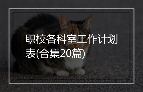 职校各科室工作计划表(合集20篇)