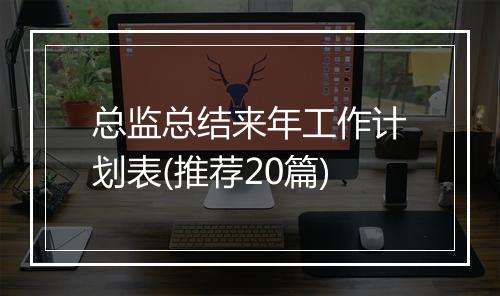 总监总结来年工作计划表(推荐20篇)