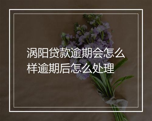 涡阳贷款逾期会怎么样逾期后怎么处理