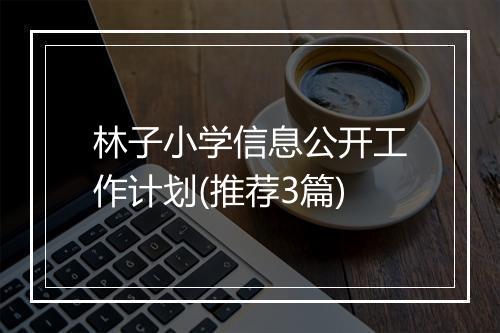 林子小学信息公开工作计划(推荐3篇)