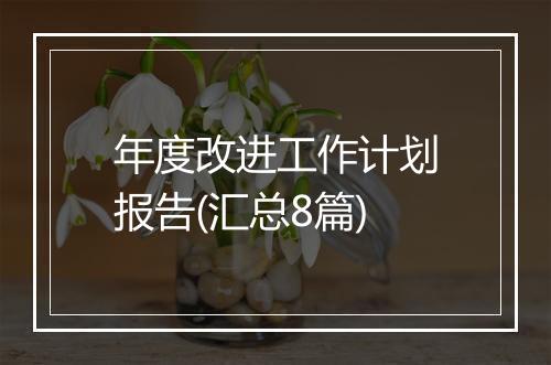 年度改进工作计划报告(汇总8篇)