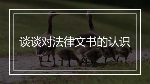 谈谈对法律文书的认识