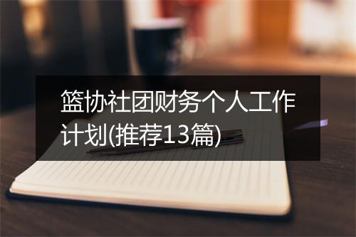 篮协社团财务个人工作计划(推荐13篇)