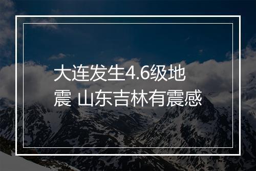 大连发生4.6级地震 山东吉林有震感