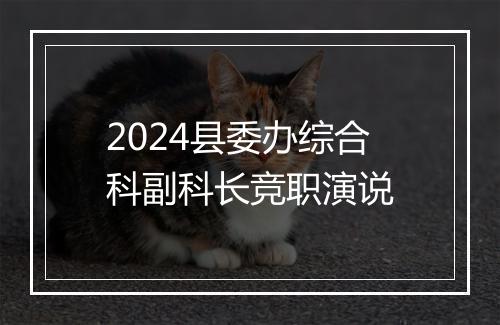 2024县委办综合科副科长竞职演说