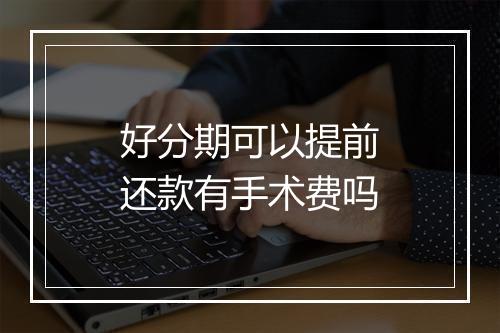 好分期可以提前还款有手术费吗