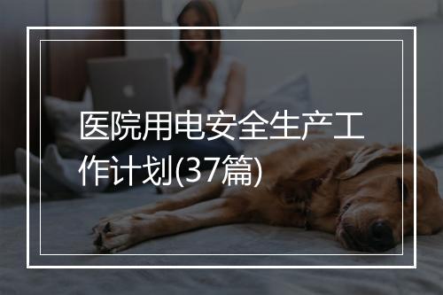 医院用电安全生产工作计划(37篇)