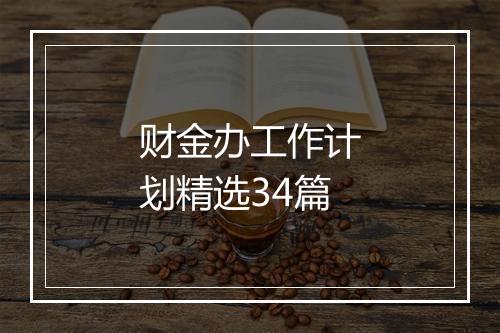 财金办工作计划精选34篇