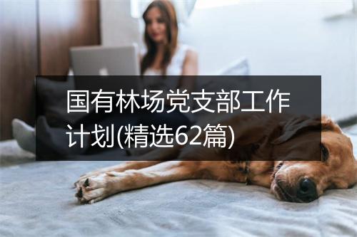 国有林场党支部工作计划(精选62篇)