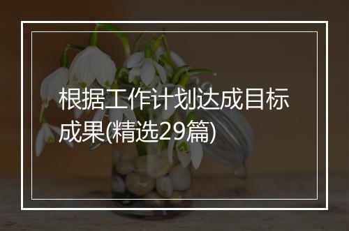 根据工作计划达成目标成果(精选29篇)