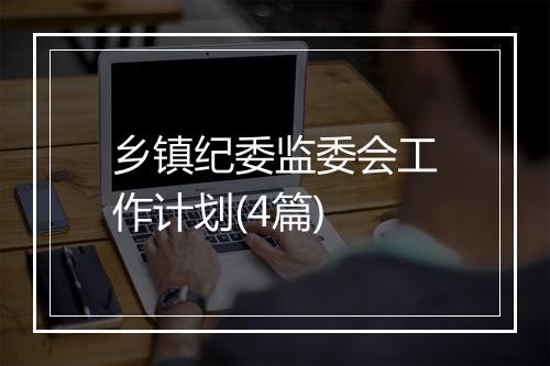 乡镇纪委监委会工作计划(4篇)