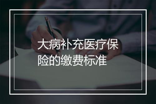 大病补充医疗保险的缴费标准