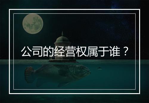 公司的经营权属于谁?